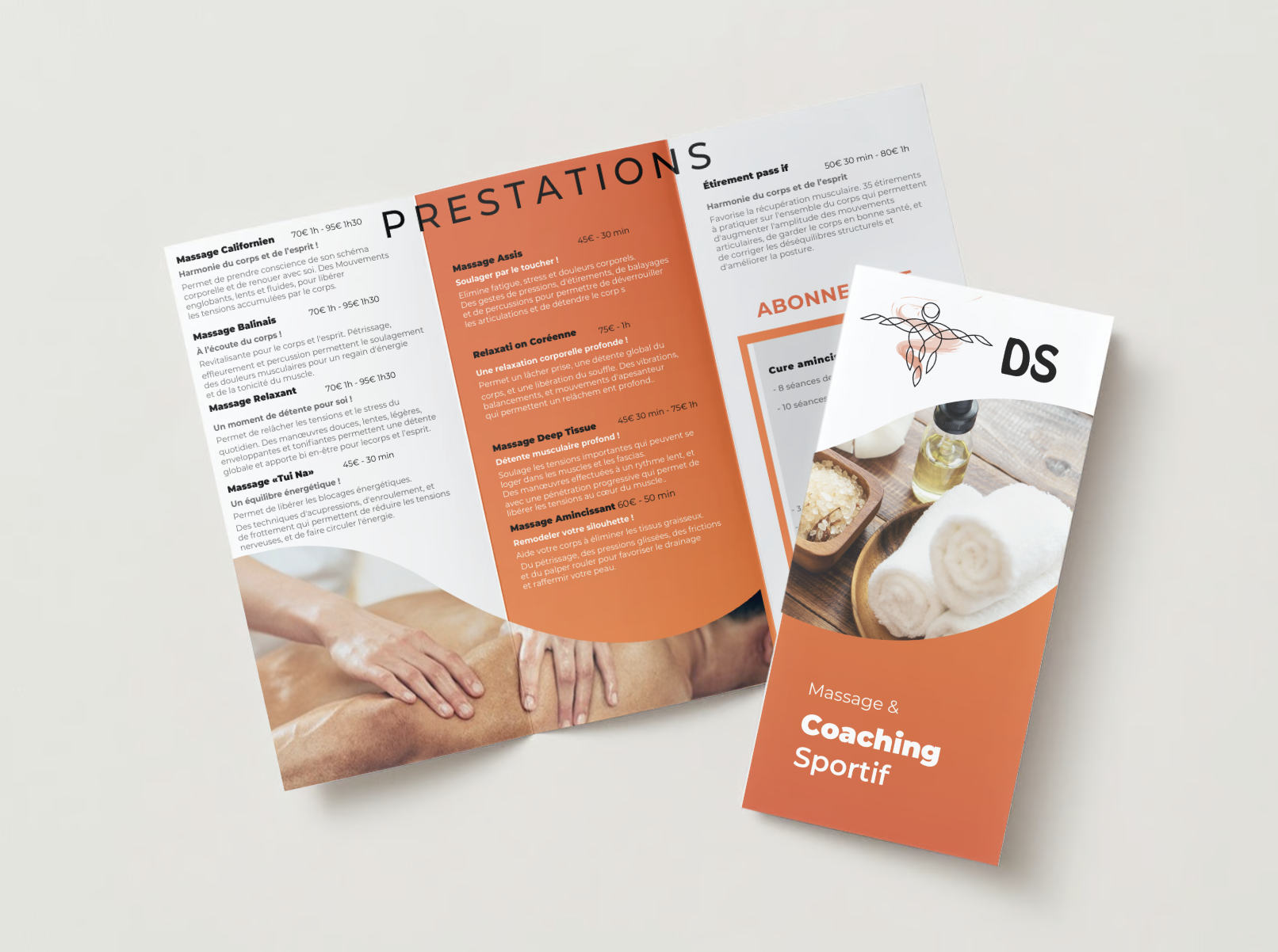 Flyer coaching sportif et massage bien-être